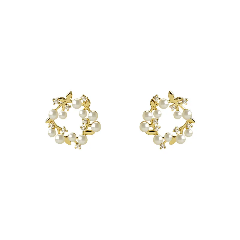 

925 Silver Needle Diamond Pearl Earrings Fashion Jewelry Fashion High-End Earrings Fashion Earrings Women