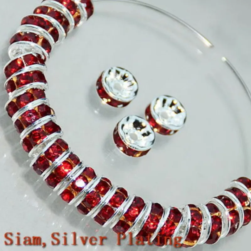 

Natural Round 100pcs 8mm Straight Edge Rhinestone Loose Bead for DIY Jewelry Making Bracelet Accessories