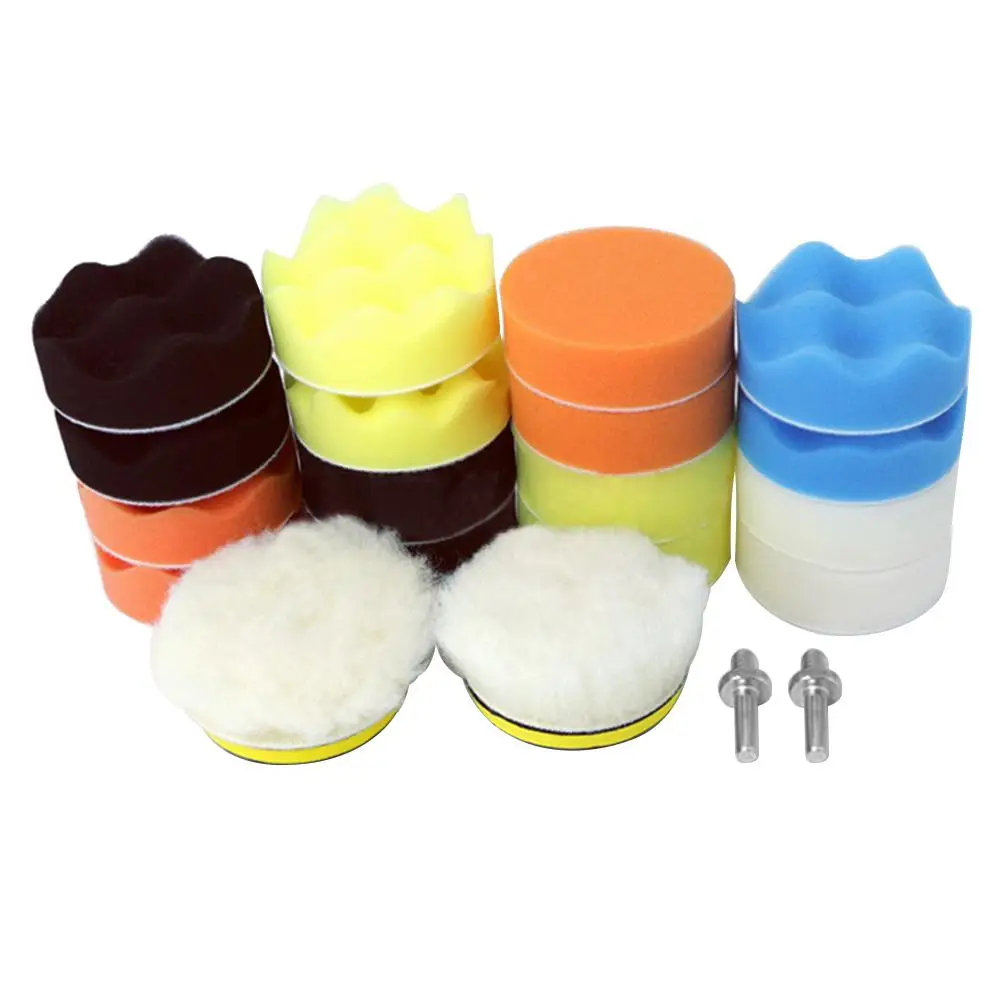 

22Pcs 3 Inch Car Foam Drill Polishing Pads Kit Auto Buffing Sponges Polisher Polisher Waxing Polishing Set