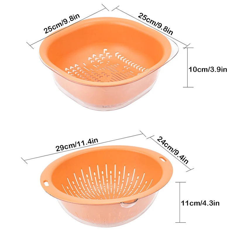 

Двухслойный слив 2 в 1, ситечко для чаши, комбинированный Прочный моющийся удобный съемный для очистки овощей Vj-drop