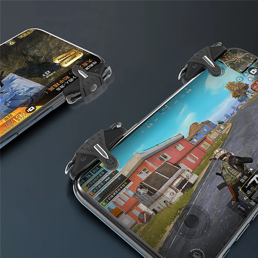 

1 пара триггеров для телефонов Android/IOS, кнопка стрельбы с одним нажатием, кнопка стрельбы с прицеливанием, игровой шутер для PUBG, Аксессуары дл...