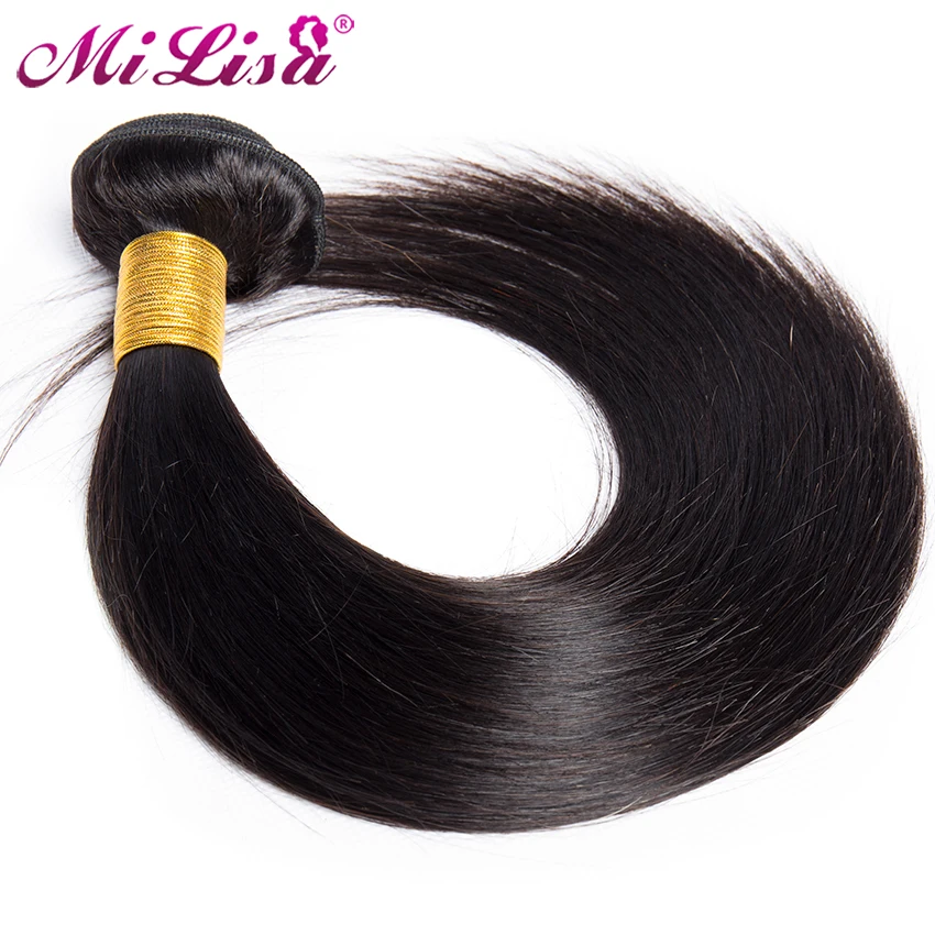 5x5 Закрытие с пучками человеческих волос закрытием малазийские прямые волосы 3 4