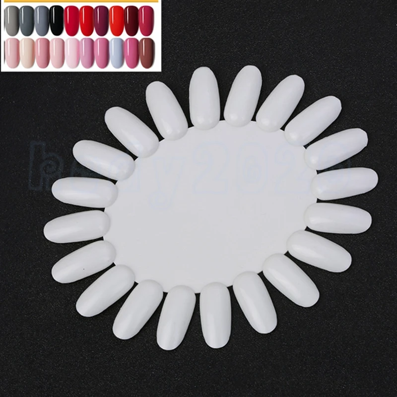 

1000set(20pcs/wheel)Nail Art Tips Comestic Practice Round Wheel Polish Acrylic Display Decor Fake Nails False Nail Display