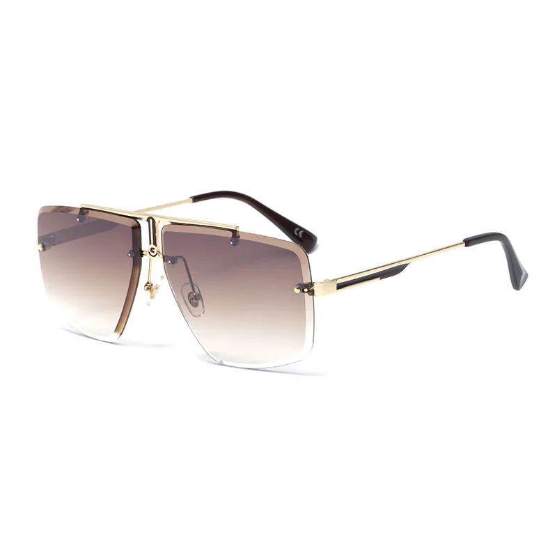 

2019 New Fashion Sunglasses Men's Ins Wind Frameless Trimming Square Sunglasses Men's Fashion 1218 Glasses Wholesale Glasses