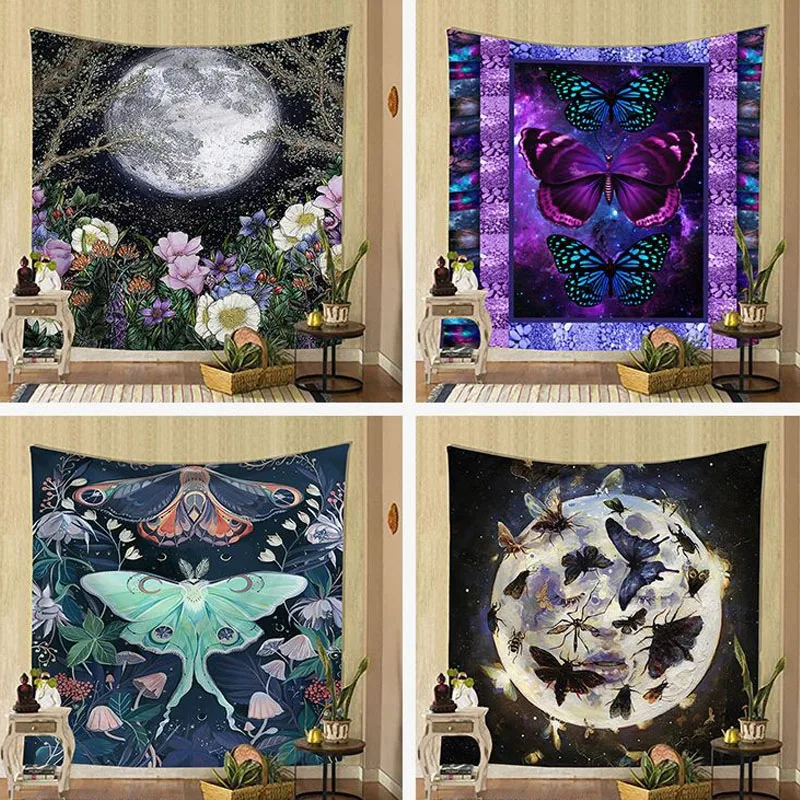 

1Pc Psychedelic Hanging Fabric Background Wall Covering Home Decoration Wall Blanket Tapestry Bedroom Wall Hanging 150*130cm