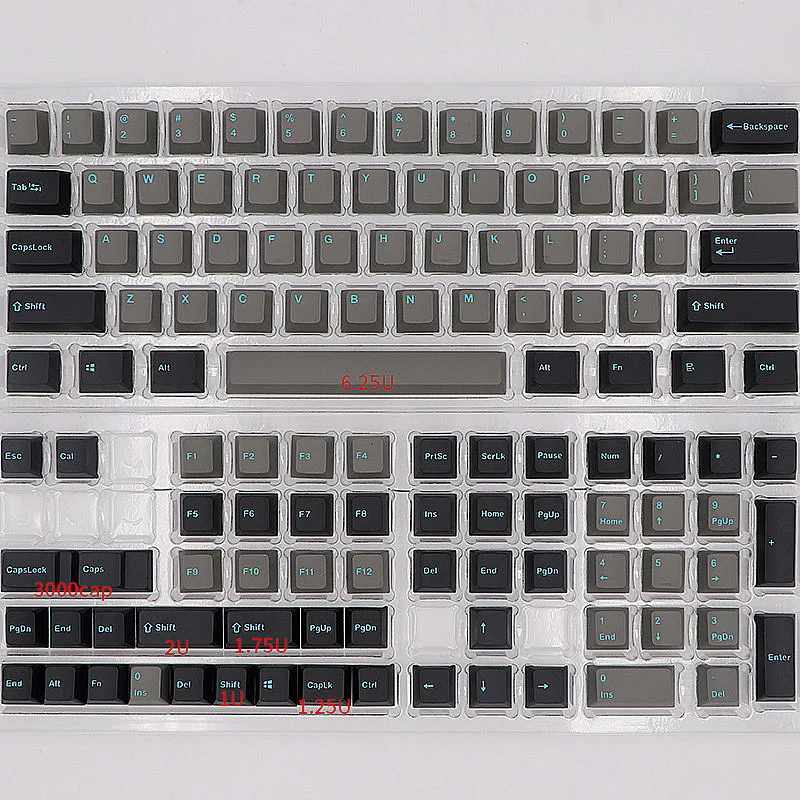 

123 клавиш графитовый зеленый тематический колпачок для клавиатуры Cherry MX Switch PBT двухцветный процесс для механической клавиатуры колпачок для клавиатуры OEM высота