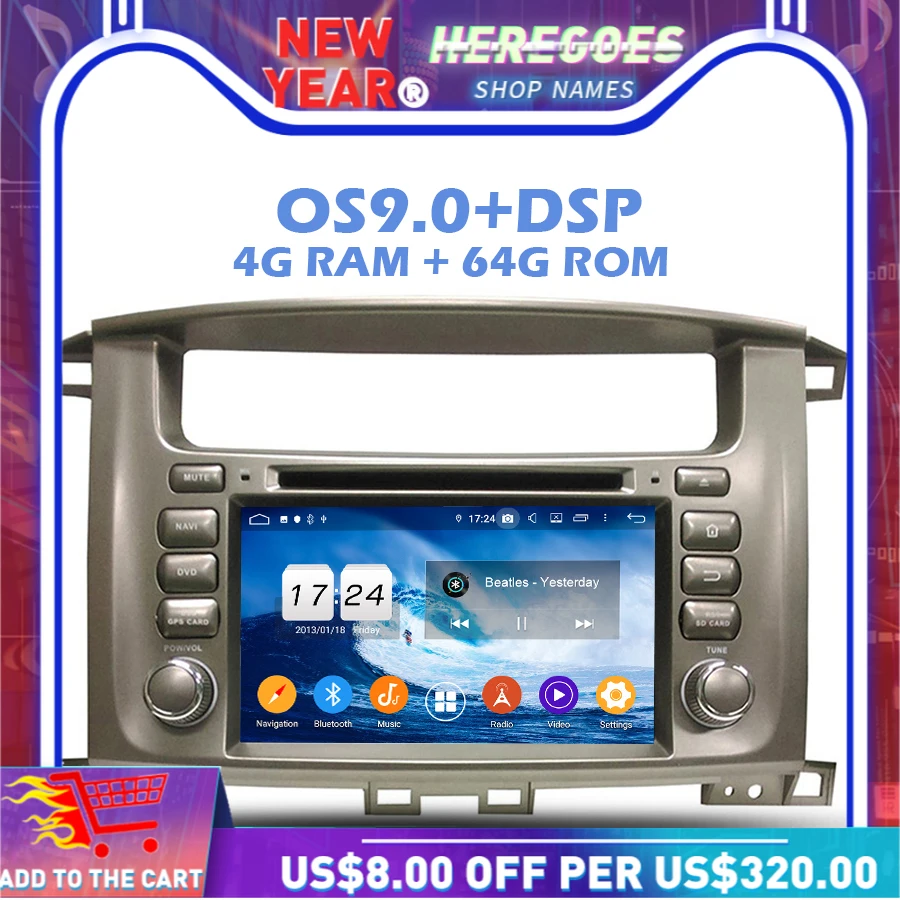 IPS DSP Android 10 0 4 Гб RAM 64 ROM автомобильный dvd плеер Wifi 4G Bluetooth RDS радио GPS карта для Toyota Land