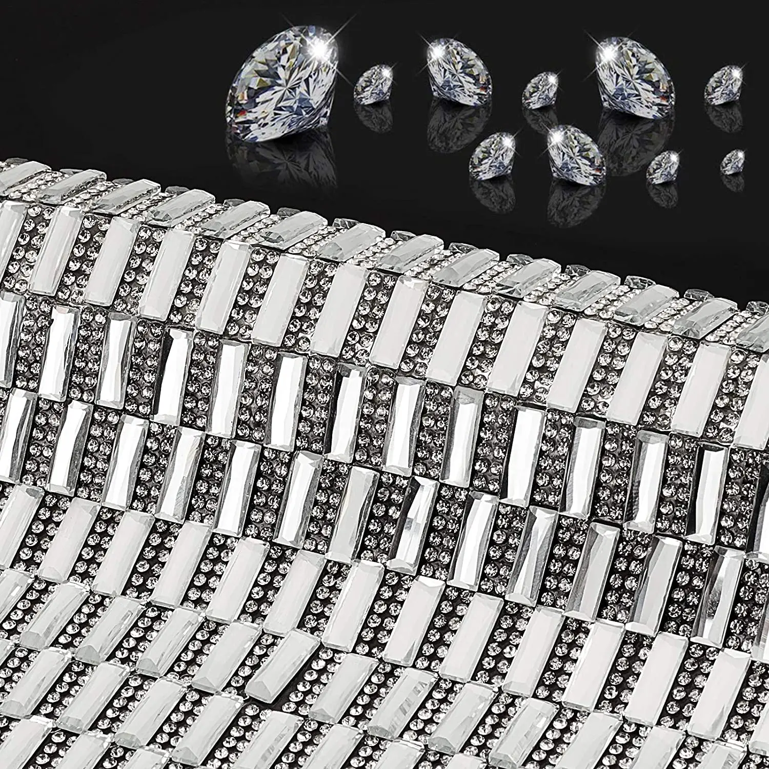 5X15Mm Алмазный лист прозрачный стекло стразы аппликация отделка стразами с