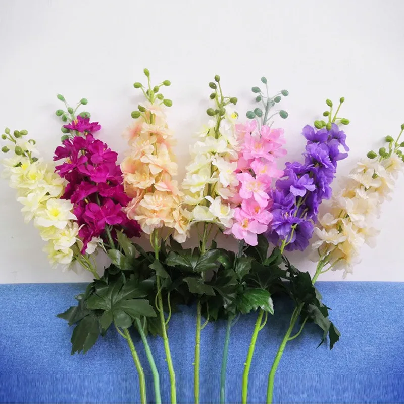 

Silk Artificial Flowers Consolida Ajacis Wedding Decoration Fake Flowers Birthday Party Bridal Floral Living Room Home Decor