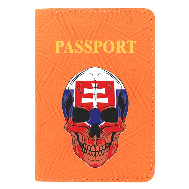 

High Quality Classic Knight Skull Printing Women Men Passport Cover Pu Leather Travel ID Credit Card Holder Pocket Wallet Bags