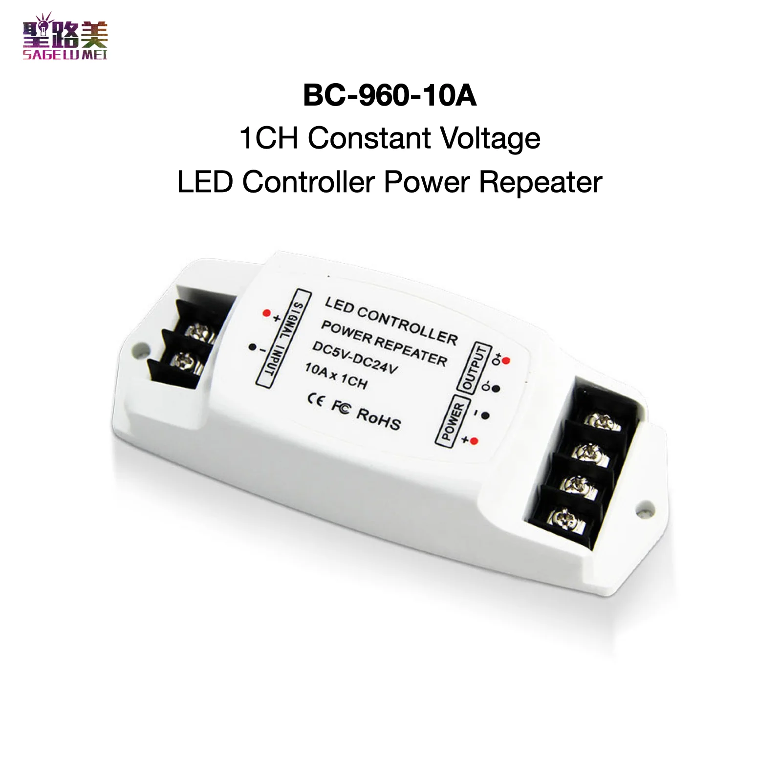 BC-960-10A 1CH Constant Voltage LED Controller Power Repeater DC 5V~24V Max. 10A×1CH PWM BINCOLOR | Лампы и освещение