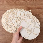 1 шт. деревянная основа, резная подставка в форме цветка жизни, кусочек священной геометрии, звезды, солнце, луна, орнамент, домашний декор, маятниковая доска