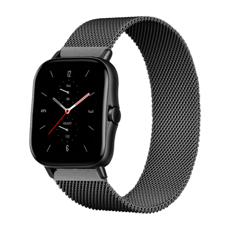 Ремешок для часов Amazfit GTS/2e/GTS 2 Mini/GTR 42/47 мм/Stratos 2/3 металлический браслет с магнитной