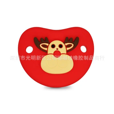 Christmas deer Пищевая силиконовая Забавная детская соска, соска-прорезыватель для соска малыша, Ортодонтическая Соска, соска для ребенка, соска, подарок - Цвет: Christmas deer