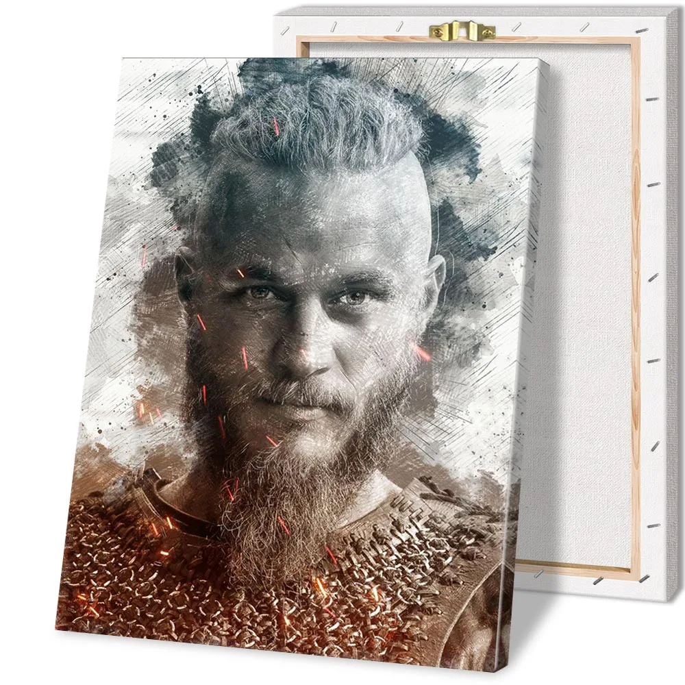 

HD Home Decoration Printing Ragnar Lodbrok Poster Canvas Wall Art Oil Painting Living Room Decor Ready To Hang Framed