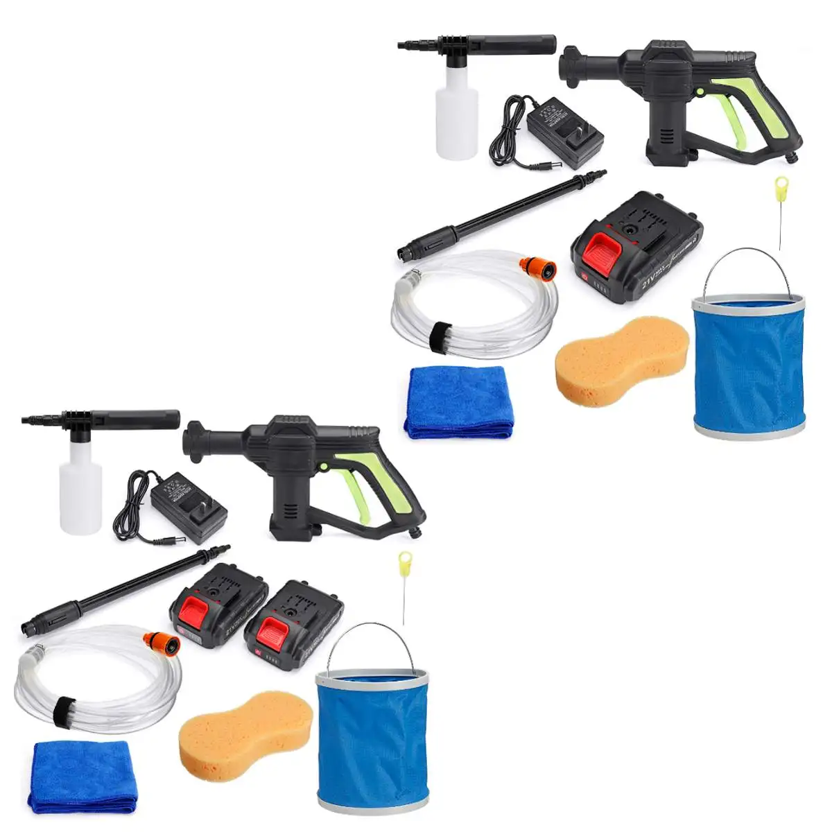 

21V 110 PSI Portable Cordless Power Washer High Pressure Car Washer Gun Auto Spray Garden Water Jet Cleaning Tools Cleaner
