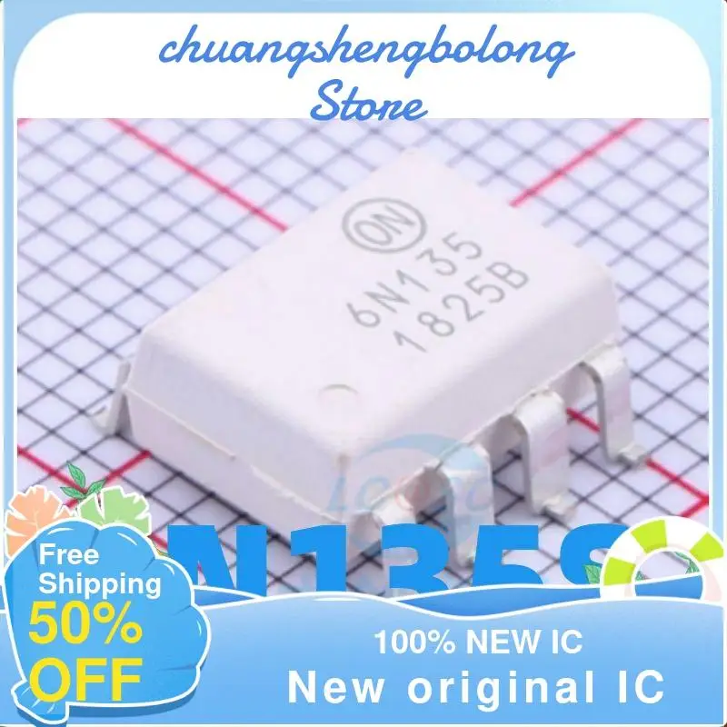 

10-200PCS 6N135 6N135S HCPL-6N135 A6N135 SOP8 New original IC