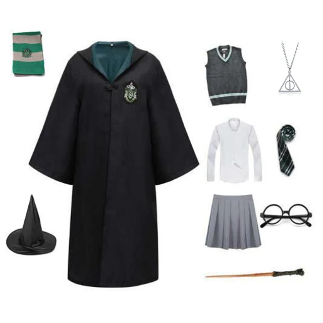 kids adult robe cloak slytherin costume for children men women magic school uniform wizard granger cosplay costume free global shipping