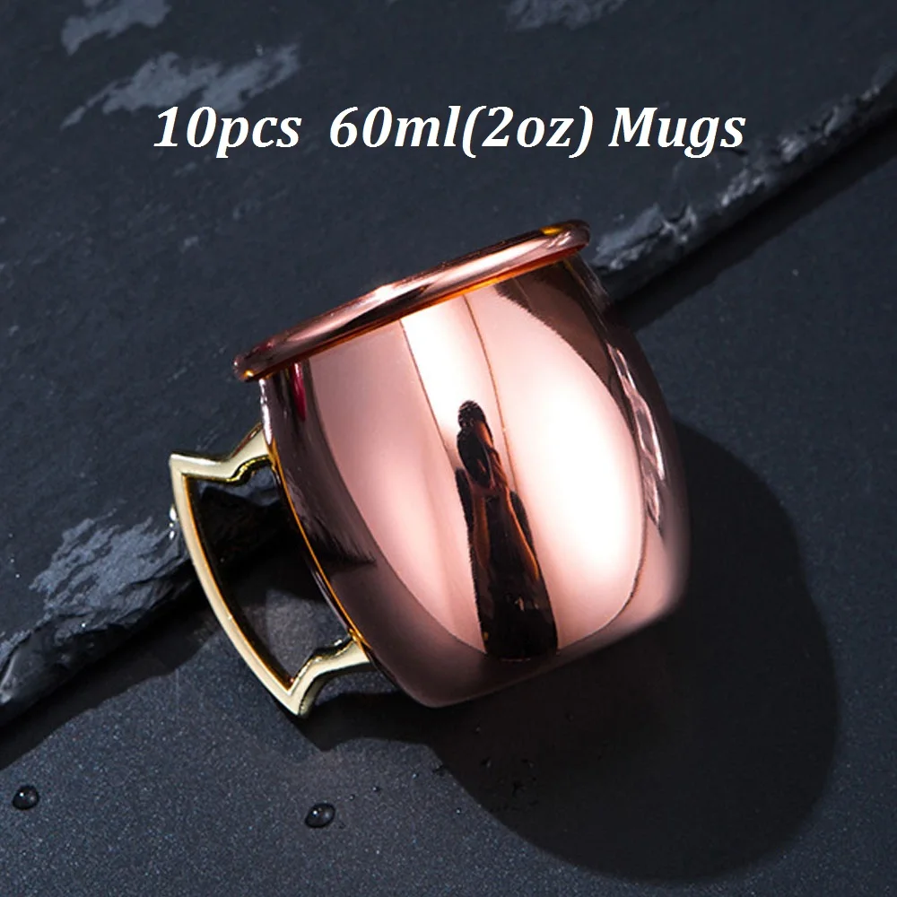 

Shot 60ml 2-Ounce Mini Moscow Mule Mug Hammered Copper Plated Ice Beer Whisky Cup Coffee Handcrafted Durable Party Kitchen Mugs