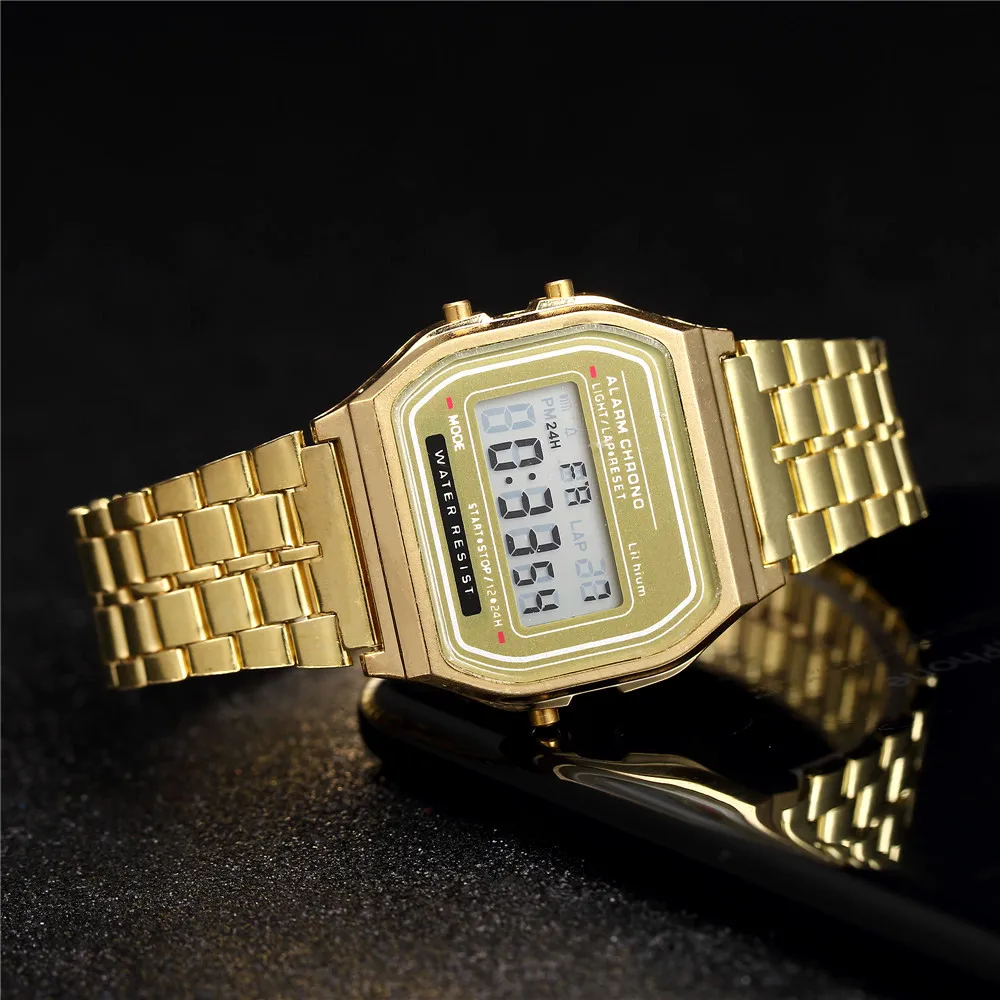 Square Stainless Steel Digital Sport Watch: Luxury LED Fashion for Men and Women 5