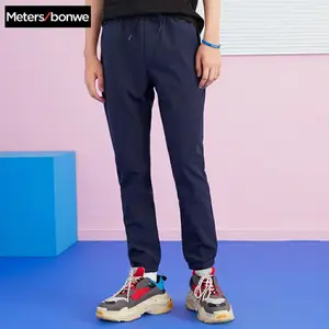 METERSBONWE Новые повседневные брюки мужские хлопковые зимние Стрейчевые Теплые повседневные брюки для бега модные брюки мужские Брендовые брюки