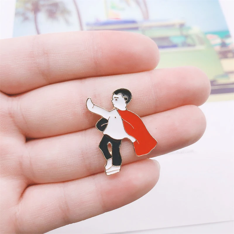 Cartoon Anime Character Peter Pan Red Cloak Enamel Brooch Alloy Badge Inch Shirt Bag Pin Accessories Cute Jewelry Gift For Kid | Украшения