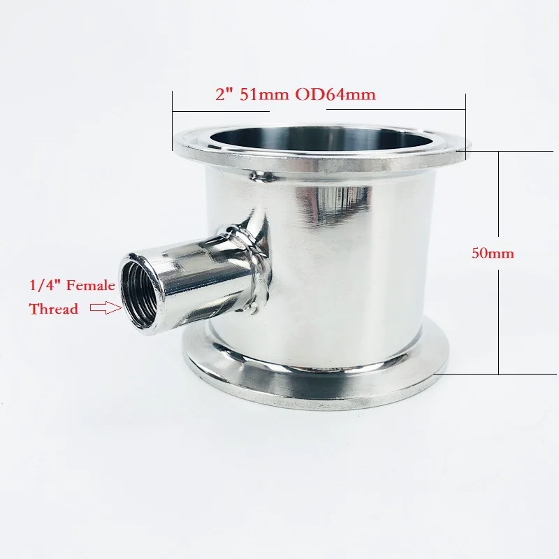 Бесплатная доставка 2 &quot(51 мм) OD64 зажим рефлюкс колонка с внутренней резьбой 1/4&quot