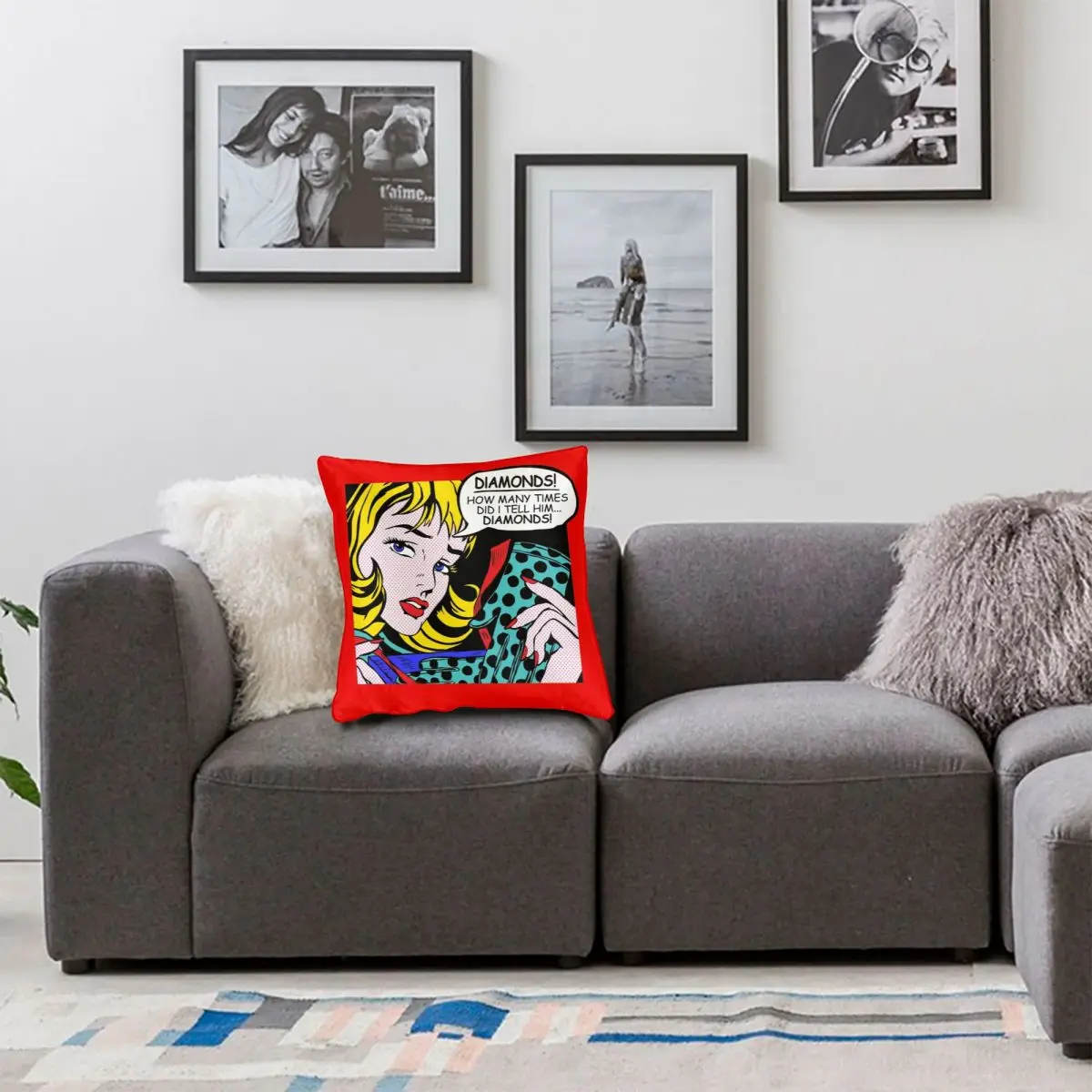 Женская квадратная подушка с перчатками из полиэстера и льна