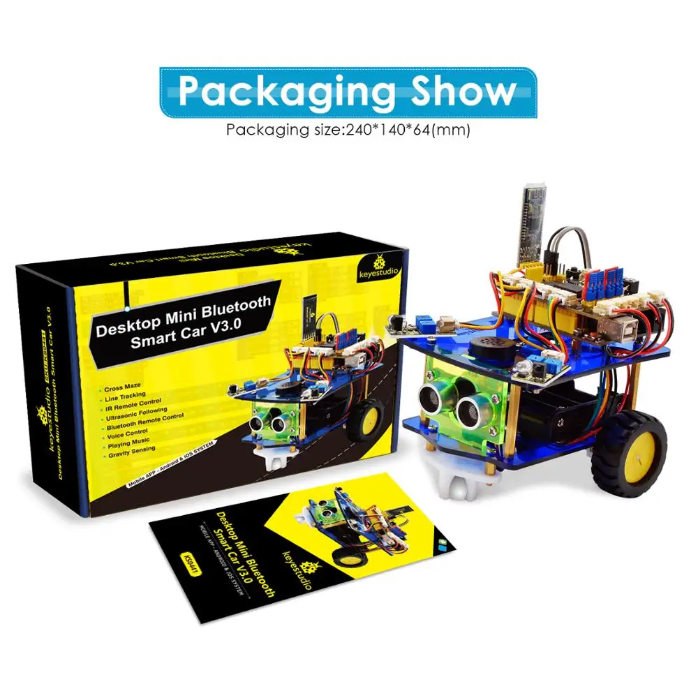 

Keyestudio настольный мини Bluetooth умный робот автомобильный комплект V3.0 для Arduino Robot STEM/поддержка смешанных блоков кодирования