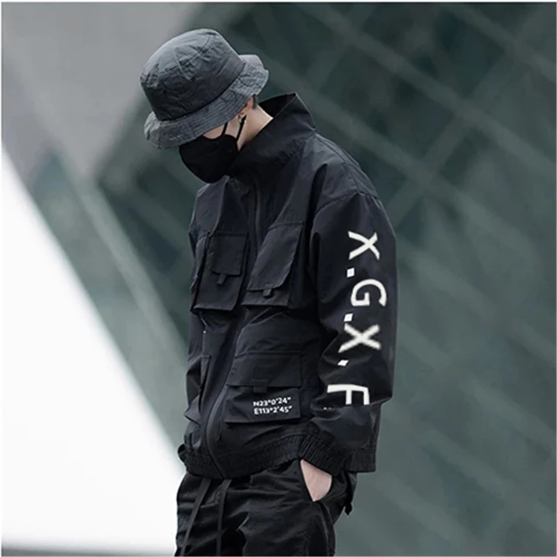 Новинка 2020 черная куртка карго ветровка Мужская Уличная тактическая пуловер с