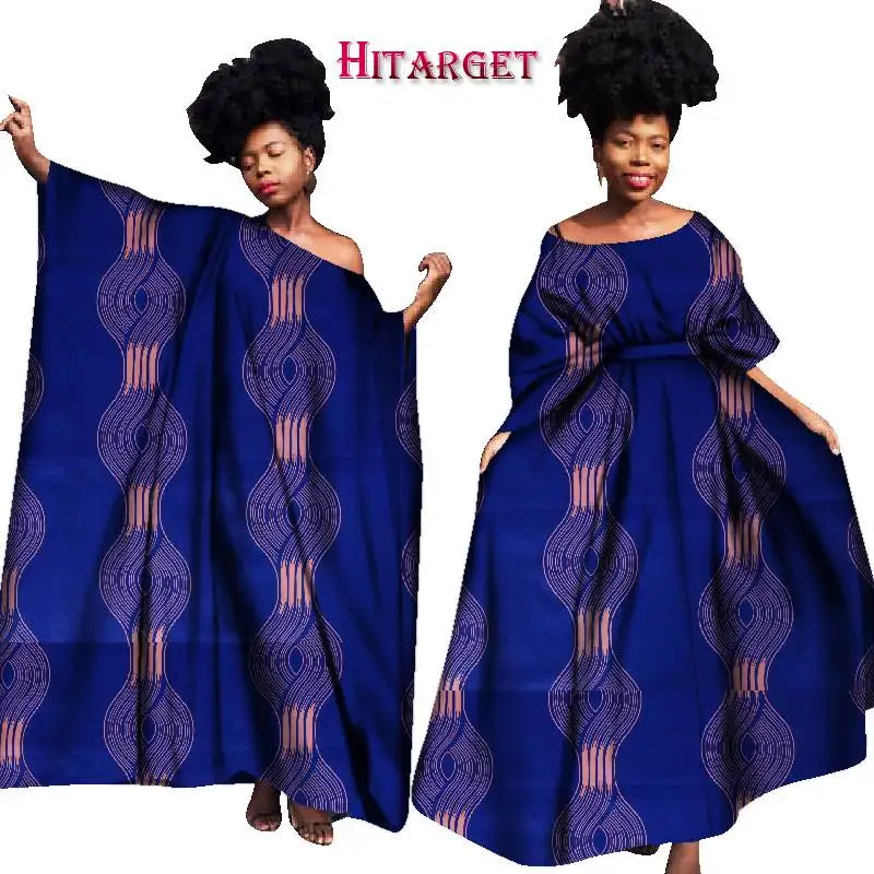 Винтажные африканские платья для женщин Bazin Riche Kanga одежда большой халат Vestidos Dashiki Африканские Восковые платья с принтом Одежда WY1701 - Цвет: 17