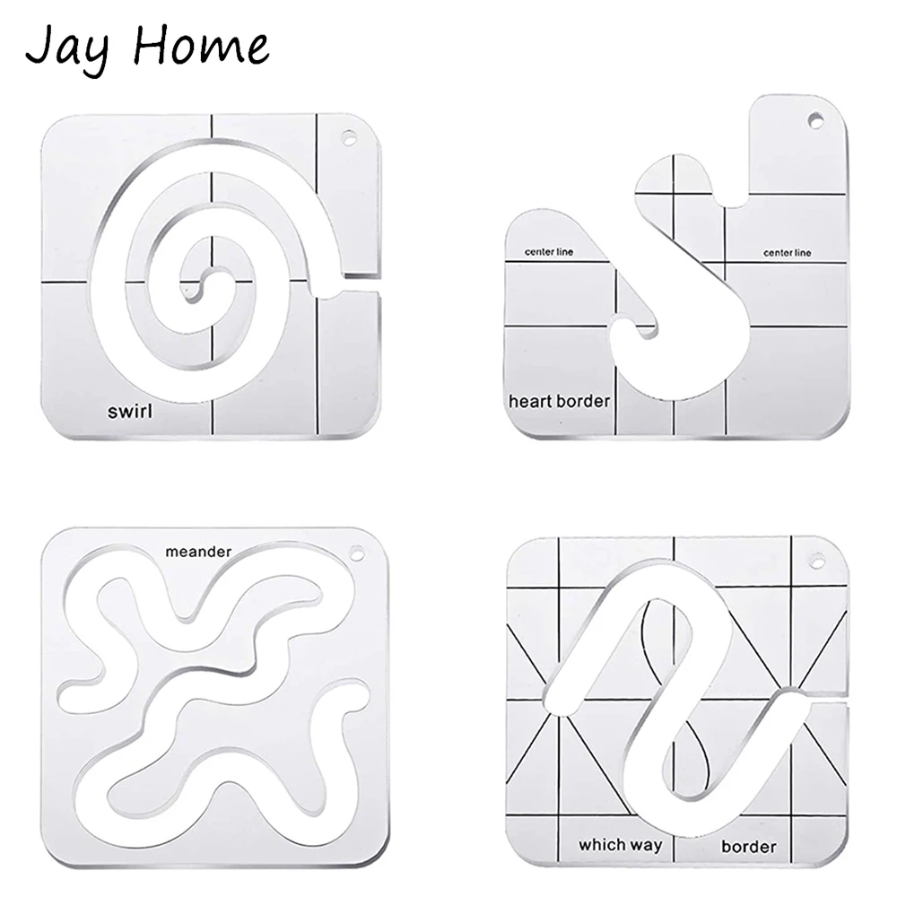 

Acrylic Free-Motion Quilting Template Ruler Sewing Machine Templates DIY Quilting Transparent Ruler for Sewing Quilting Designs