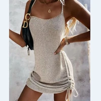 2021 european and american summer new products womens fashion sleeveless sleeveless sweater dress