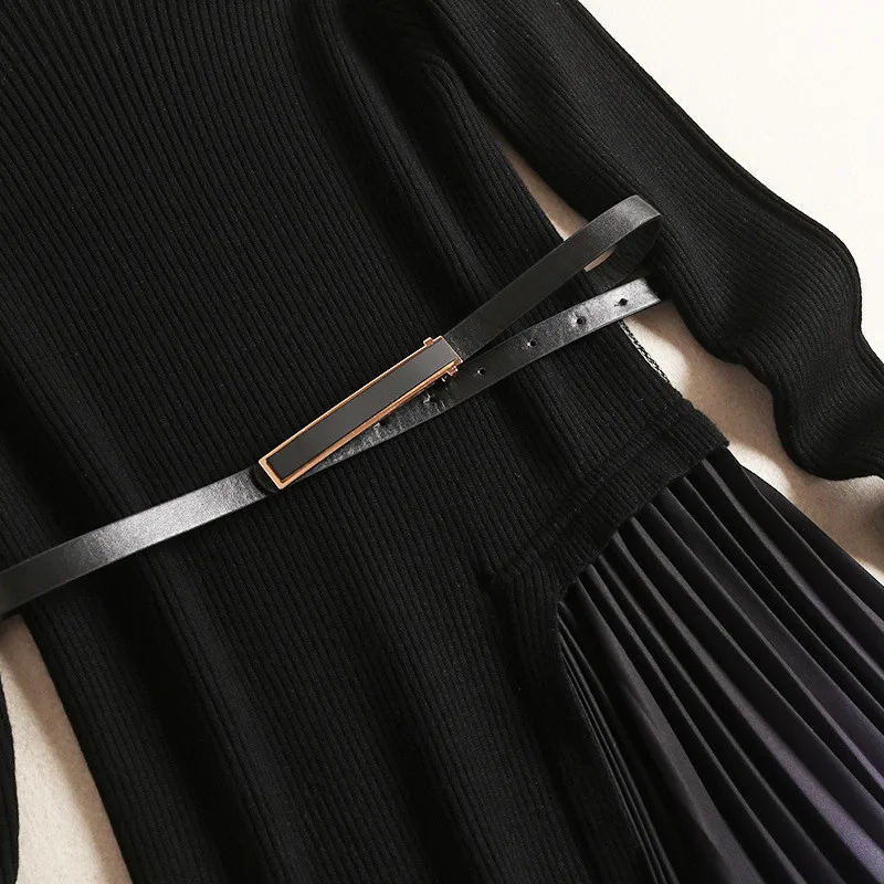 Женское трикотажное платье свитер дизайнерское модельное лоскутное