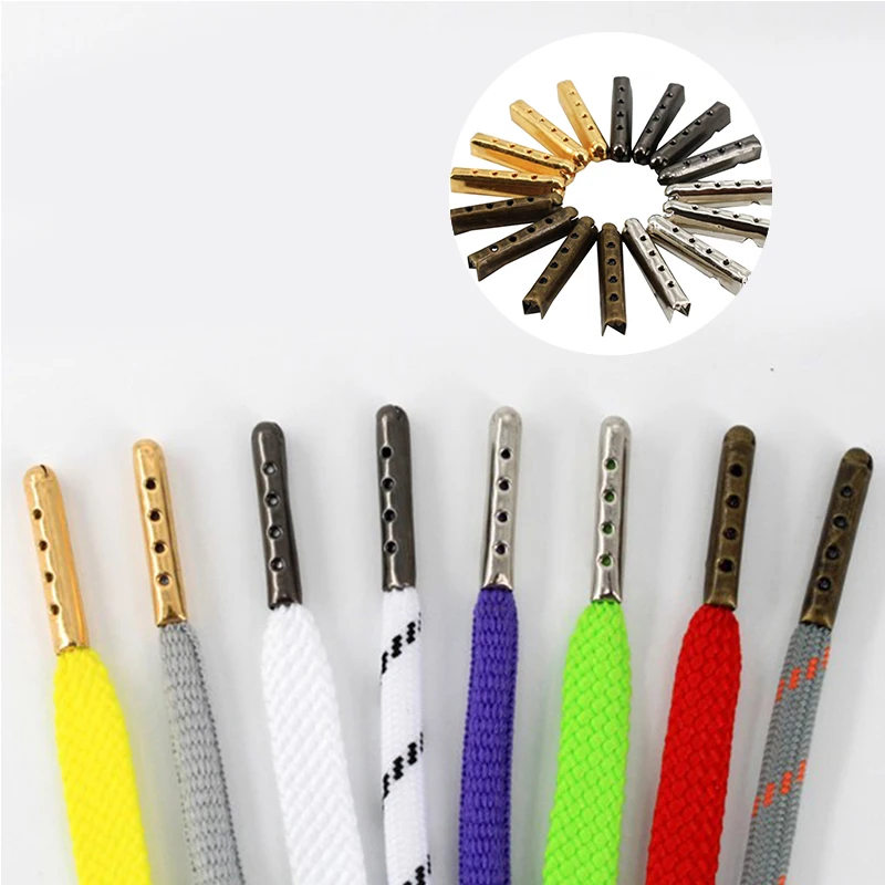 

Multi-colored Metal Shoelace Head Solid Color Replacement Tail Clip Geometric Durable Unisex Shoelace Head Shoe Accessories