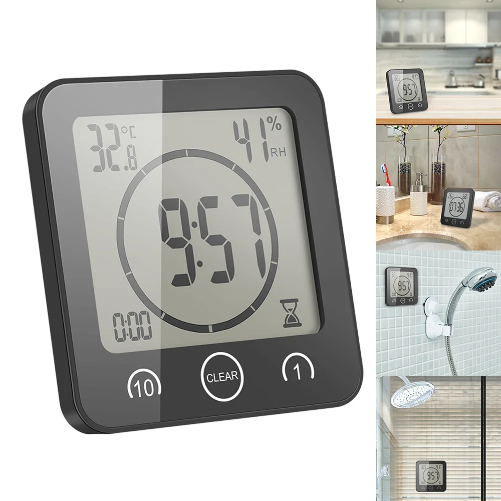 Цифровой термометр гигрометр с часами 3 в 1 комнатный измеритель влажности и