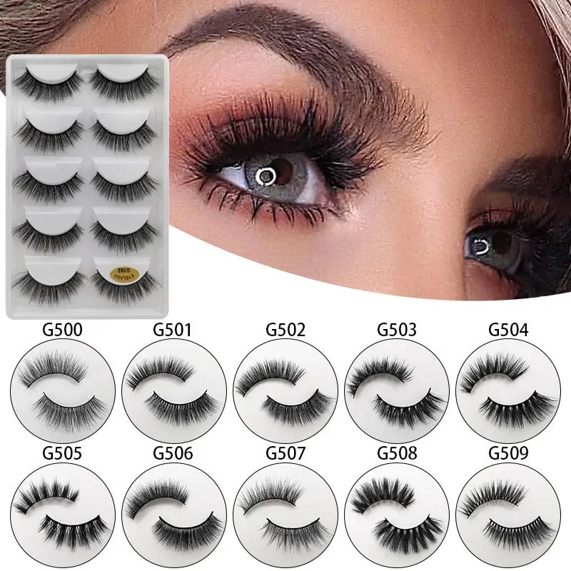 

YXC 5PAIRS Natural Long Pestañas Postizas Cruelty Free 25MM Eyelashes Wholesale Mink Lash Book Handmade Mink Dramatic Lashes