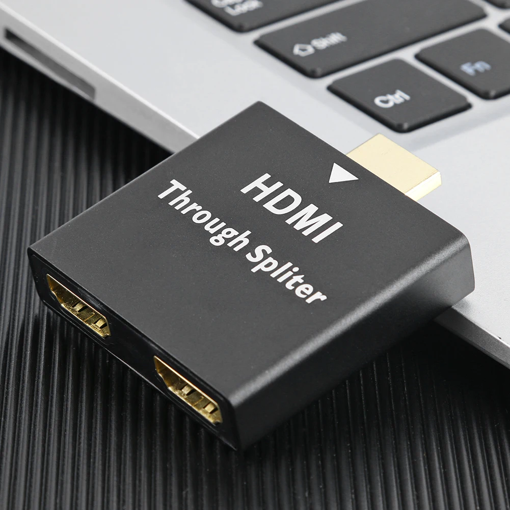 

Extension Converter Adapter Coupler 1080P HDMI-compatible Splitter 1 Male to 2 Female Video Adapter for LCD Monitor Projector