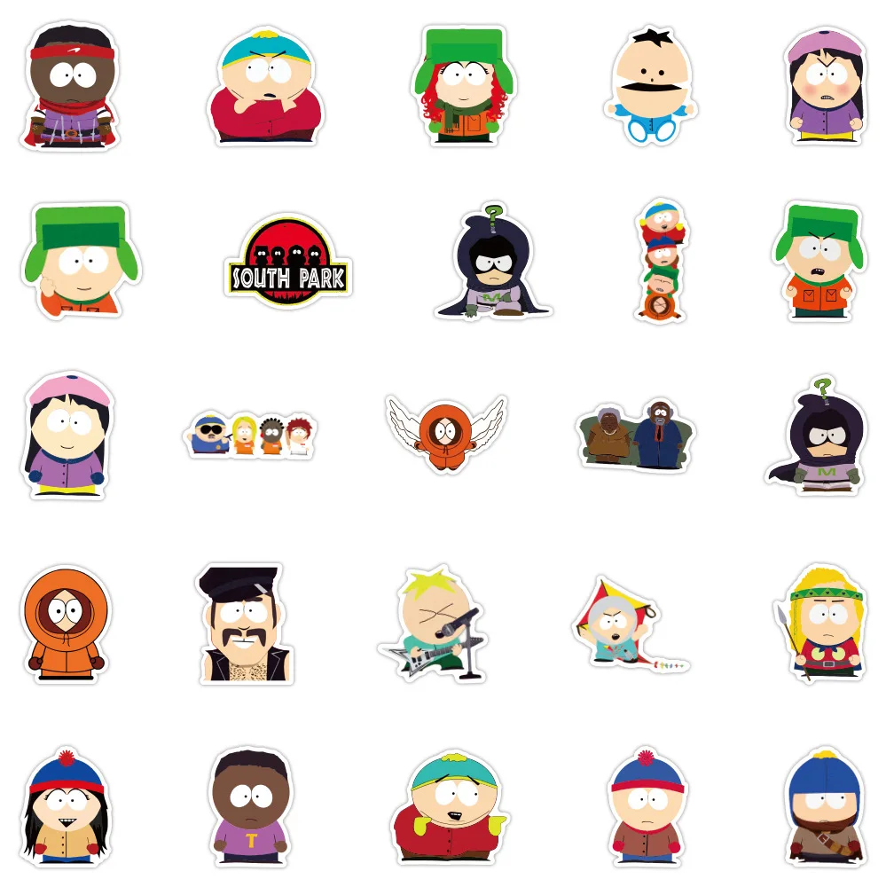 10/50Pcs Funny Anime South Parks Stickers Suitcase Skateboard Laptop Luggage Phone Cartoon Decal Children Stickers Gift Toy | Игрушки и