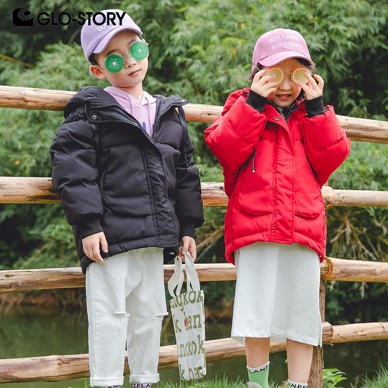 GLO-STORY новинка 2019 года детское пуховое пальто с капюшоном уличная зимняя куртка