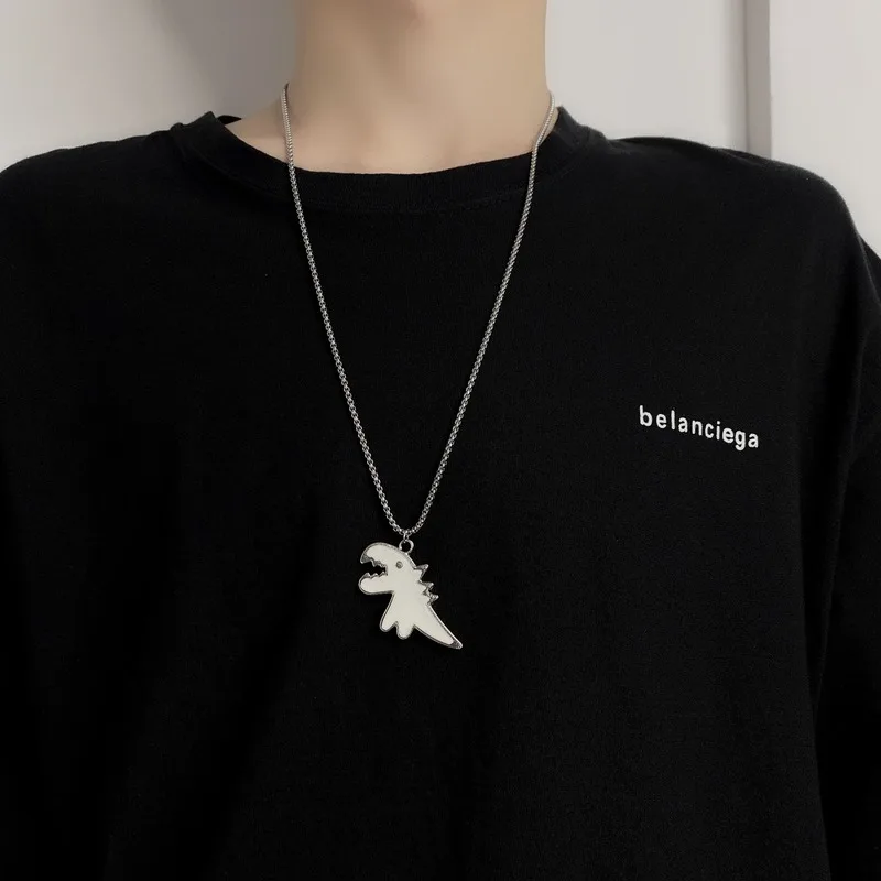

Necklace Women Animal Necklaces Woman Dinosaur Jewelry Ladies Design Unisex Pendant Silver Color Trendy Party Alloy Naszyjnik
