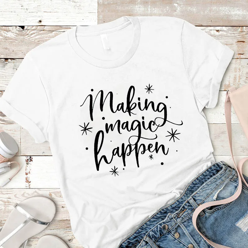 

Women Lady T Shirt Mermaid Printed Tshirt Ladies Short Sleeve Loose Tee Shirt Women Female Tops Clothes Graphic T-shirt