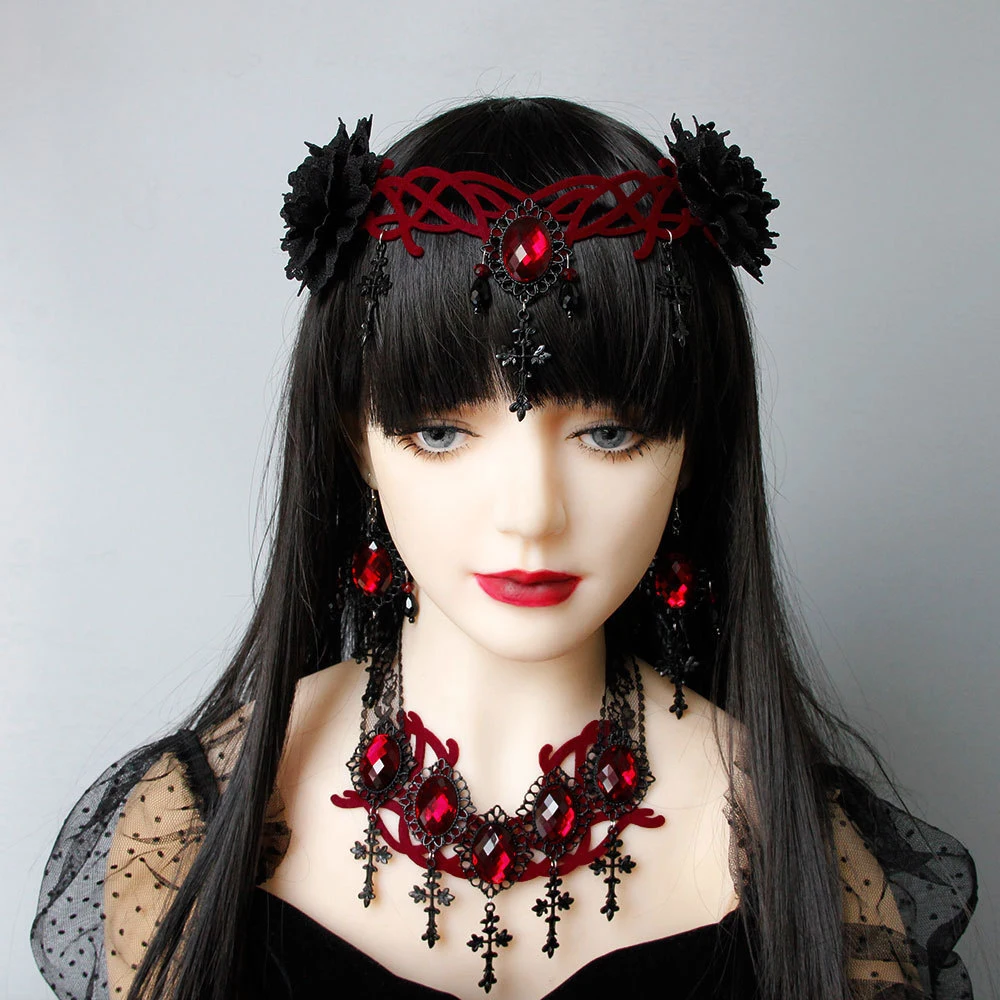 Vampire Stijl Gothic Punk Overdreven Cross Vrouwen Hanger Ketting World-Moe Make-Up Accessoires Halloween Party Dress Up Vampire Stijl Gothic Punk Overdreven Cross Vrouwen Hanger Ketting World-Moe Make-Up Accessoires Halloween Party Dress Up