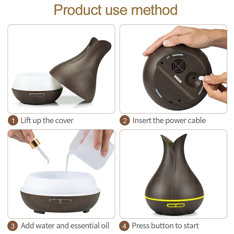 Alexa Google App Voice Control 400ml USB Electric Aromatherapy Air Diffuser Wood Ultrasonic Smart wifi Humidifier Home | Бытовая