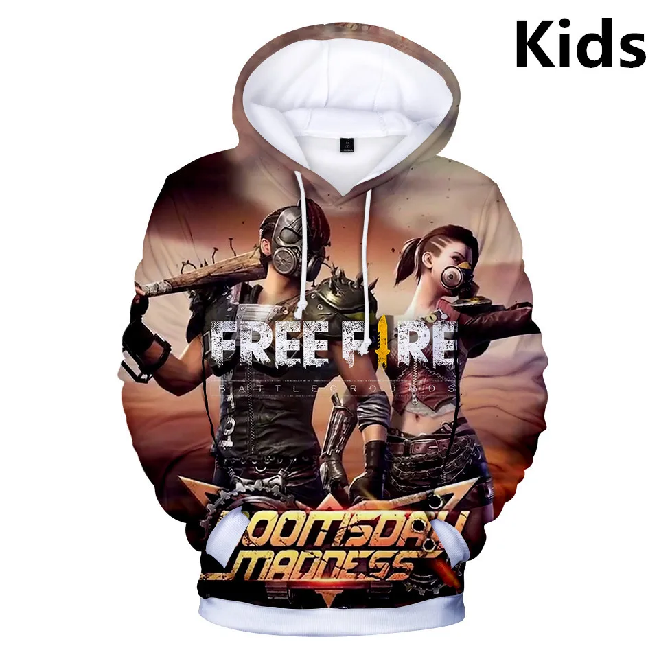 

Hip Hop Classic Popular Cartoon Long Sleeve Tops Teen Clothes Printed Boys Girls Hoodie Sweatshirt Kids Hoodies Free Fire 3D