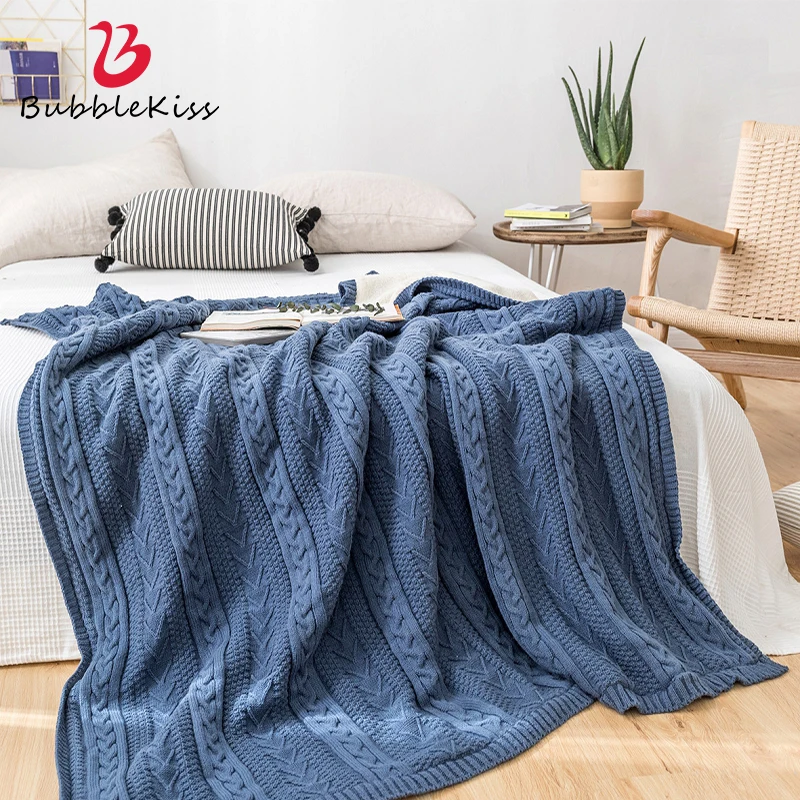 

Bubble Kiss Home Decorative Blanket Knitted Double-Sided Fleece Blankets Autumn Sofa Cover Blanket Fashion Photo Props Blanket