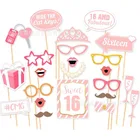 Реквизит для Фотокабины 16-го дня рождения, милые 16 воздушных шаров, розовый реквизит для фотосессии девушки на день рождения PT37