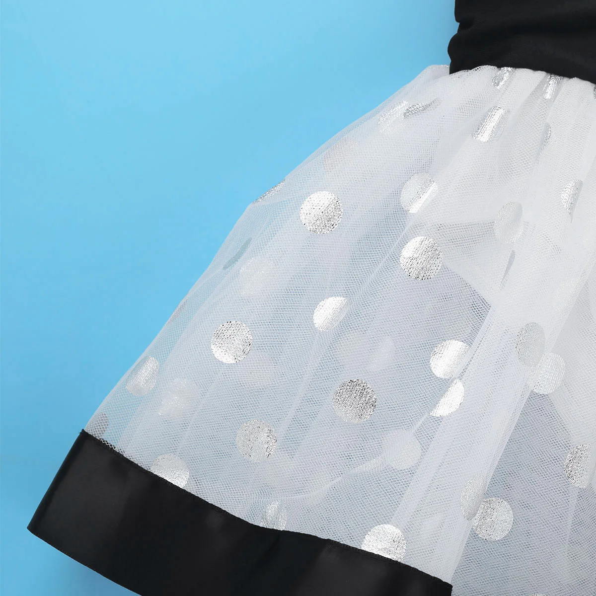 Блестящая блестящая черно-белая юбка для девочек Детские балетные и