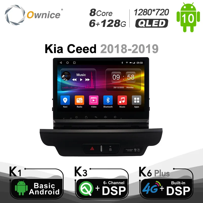 QLED Android 10 0 для Kia Ceed 2018 - 2019 автомобильное радио авто мультимедиа 1280*720 Видео Аудио