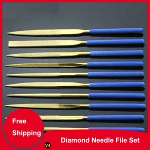 10Pcs Diamond Needle File Set Flat Plate Small Contusion Round Triangle File Assorted Carborundum File  Craft Tool
